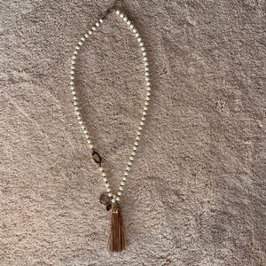 Chico’s Faux Pearl Tassel Necklace